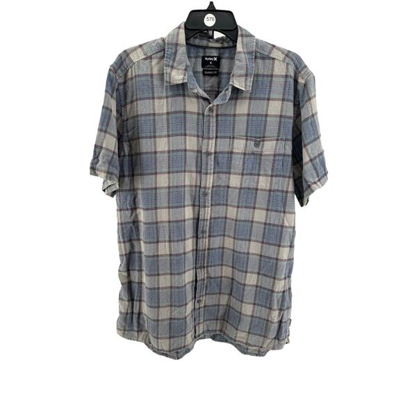 Hurley Men's Multicolor Plaid Short Sleeve Casual Button-Up Shirt Size XL - Picture 1 of 4